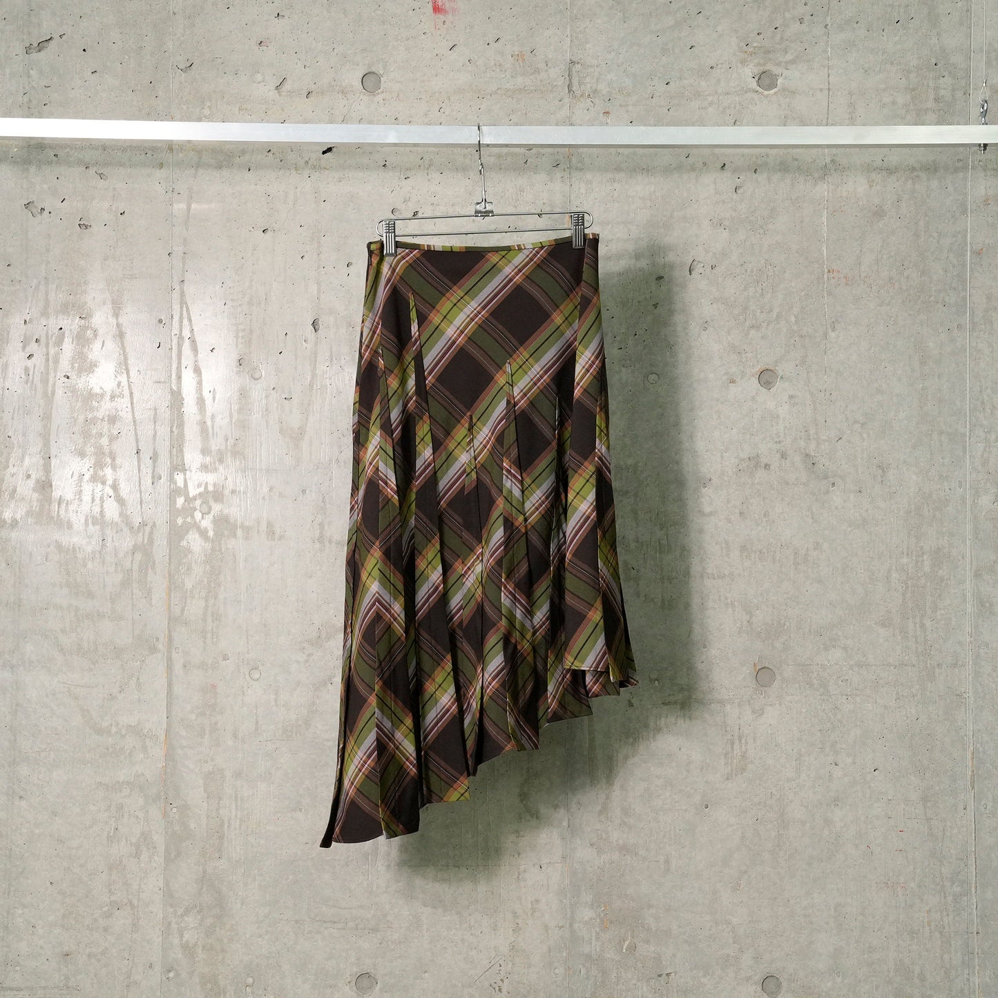 LONG DRIZZLE SKIRT / TAPENADE PLAID