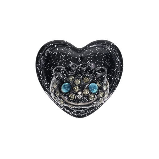 PRINCESS BEAR GRIP RING / GLITTER BLACK