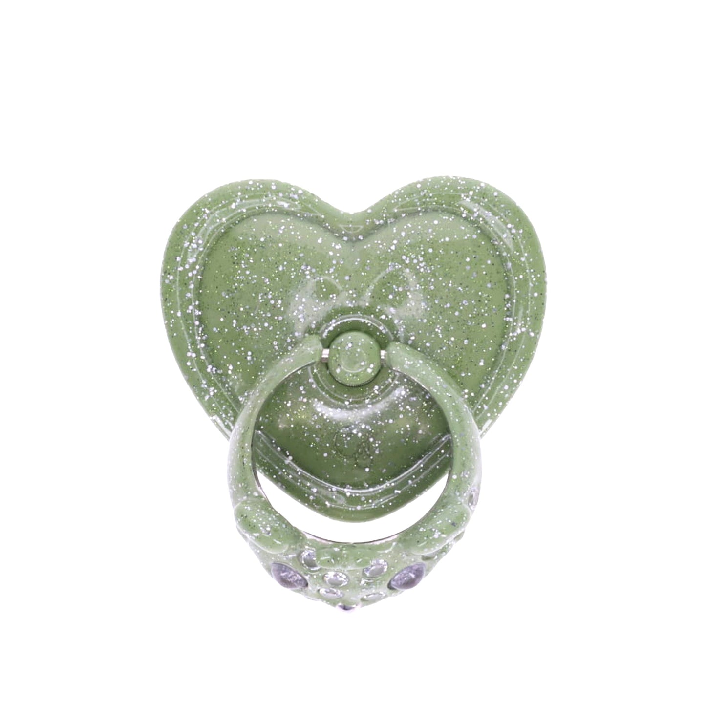 PRINCESS BEAR GRIP RING / GLITTER GREEN