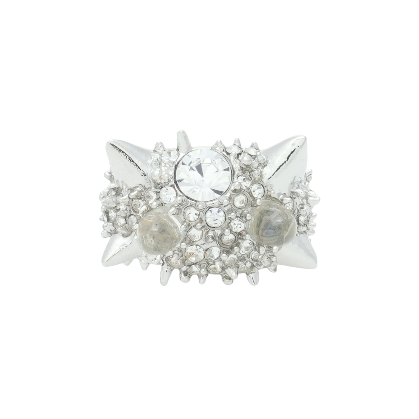 ALIEN SPIKE RING / SILVER CLEAR