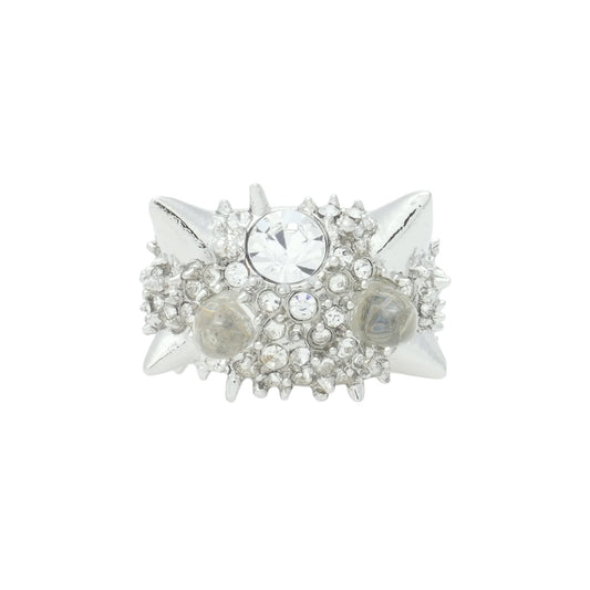 ALIEN SPIKE RING / SILVER CLEAR