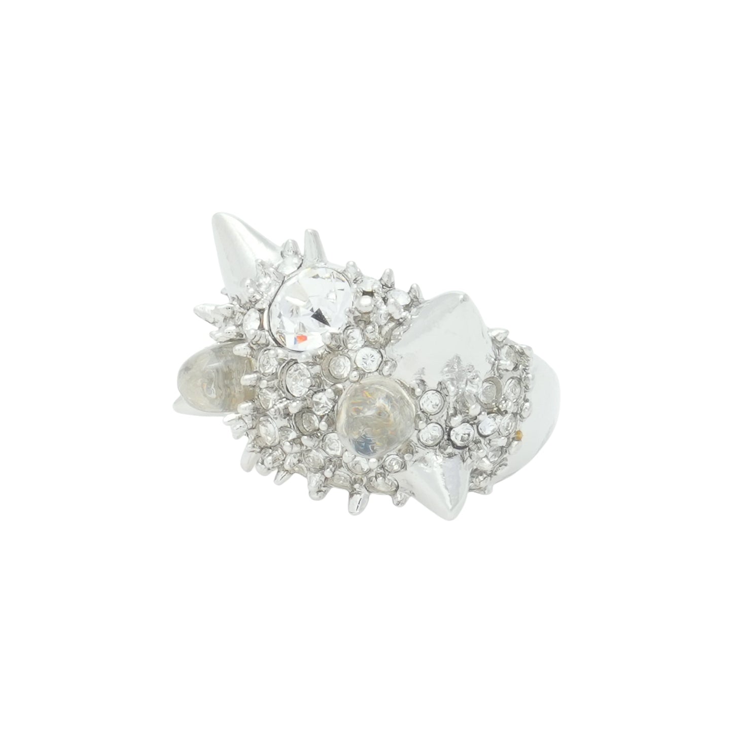 ALIEN SPIKE RING / SILVER CLEAR