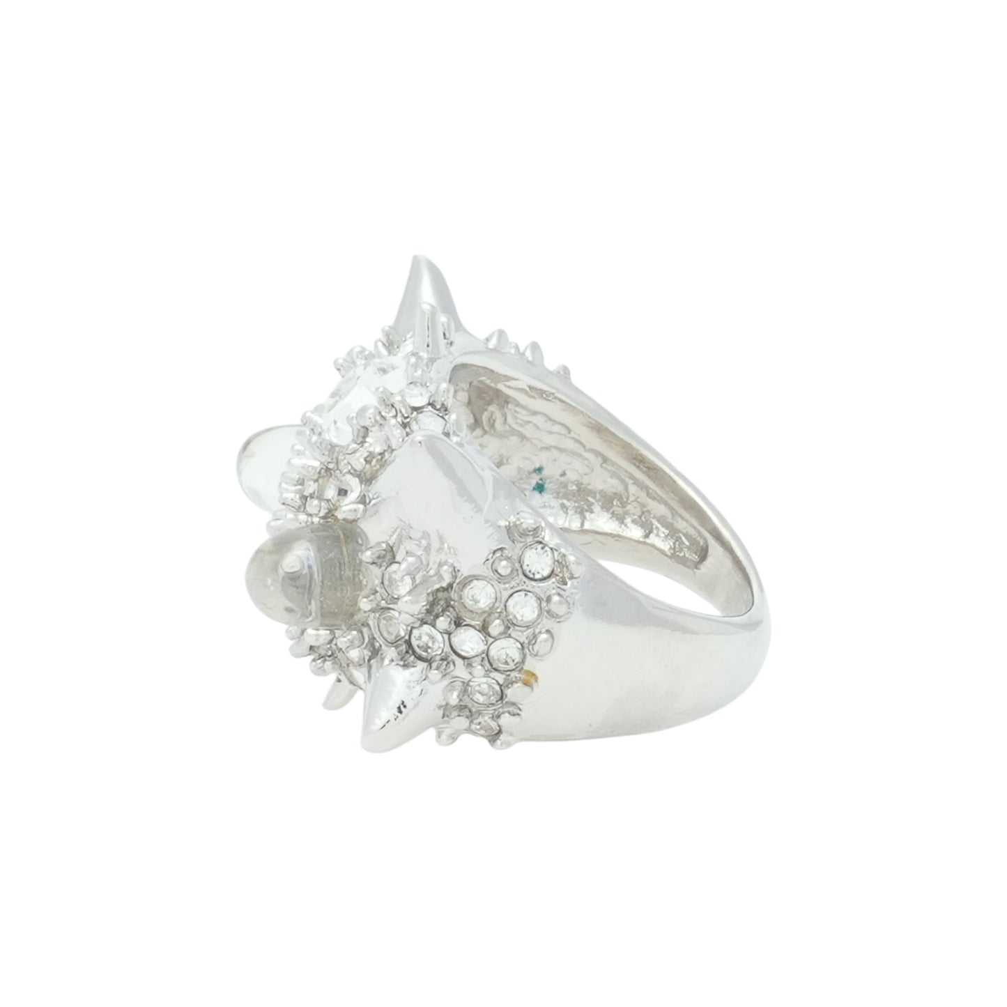 ALIEN SPIKE RING / SILVER CLEAR