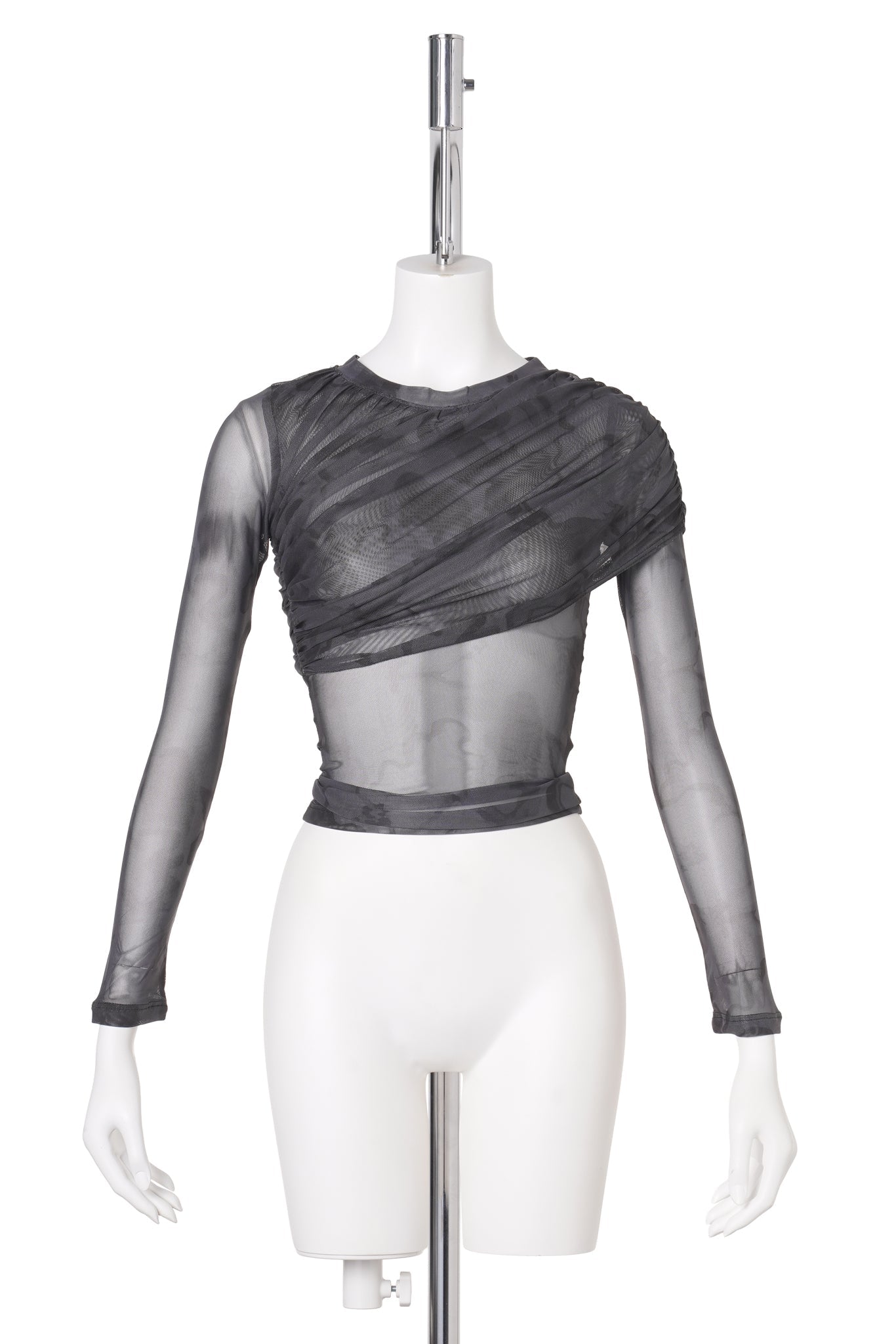 WRAPPED CARDIO CREW / BLACK FLORAL SCRIBBLE