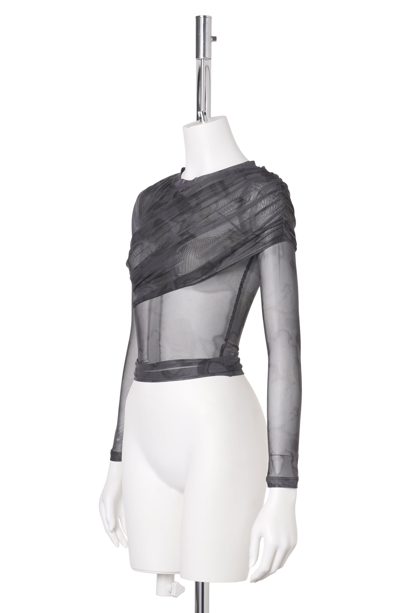 WRAPPED CARDIO CREW / BLACK FLORAL SCRIBBLE