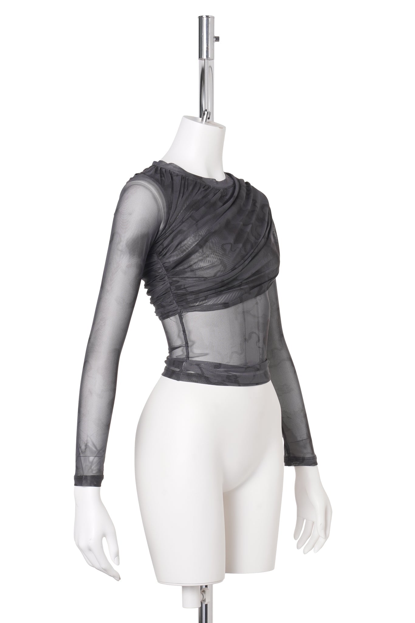 WRAPPED CARDIO CREW / BLACK FLORAL SCRIBBLE