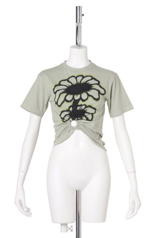 RING TEE / OLIVE TWIN FLOWERS