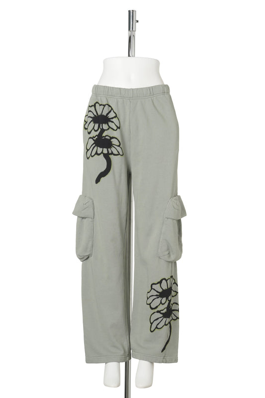 CARGO SWEATPANT / OLIVE TWIN FLOWERS