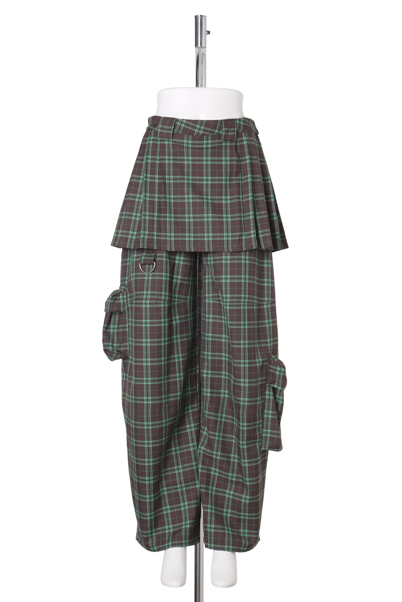 LAWN SKIRT CARGO PANT / JADE PLAID