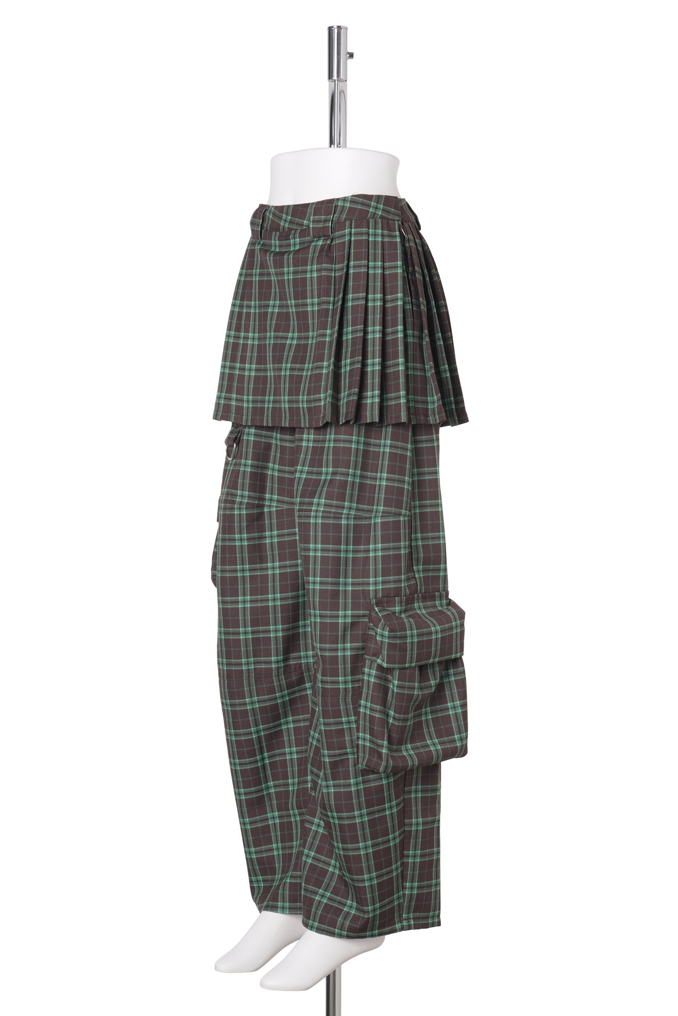 LAWN SKIRT CARGO PANT / JADE PLAID