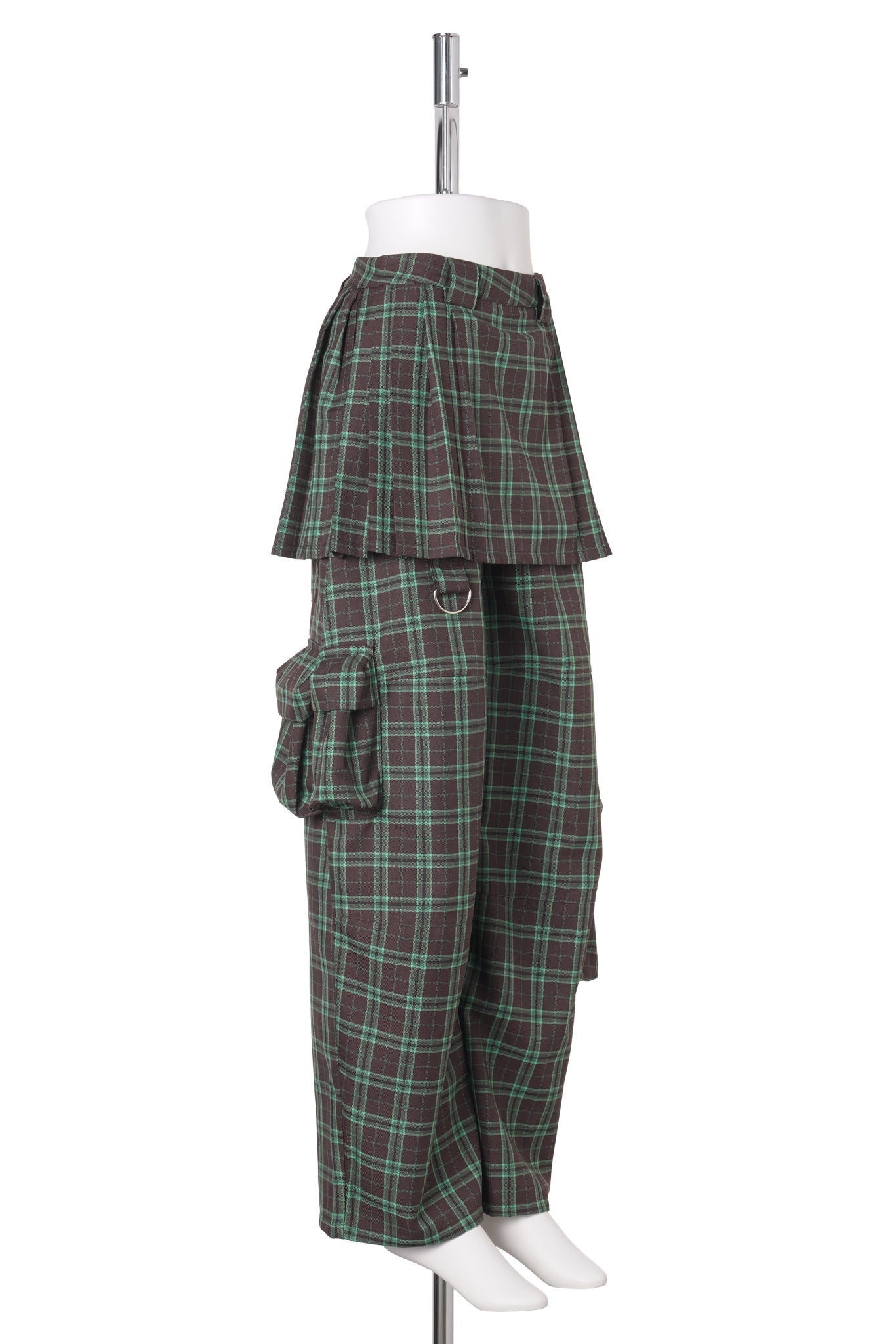 LAWN SKIRT CARGO PANT / JADE PLAID