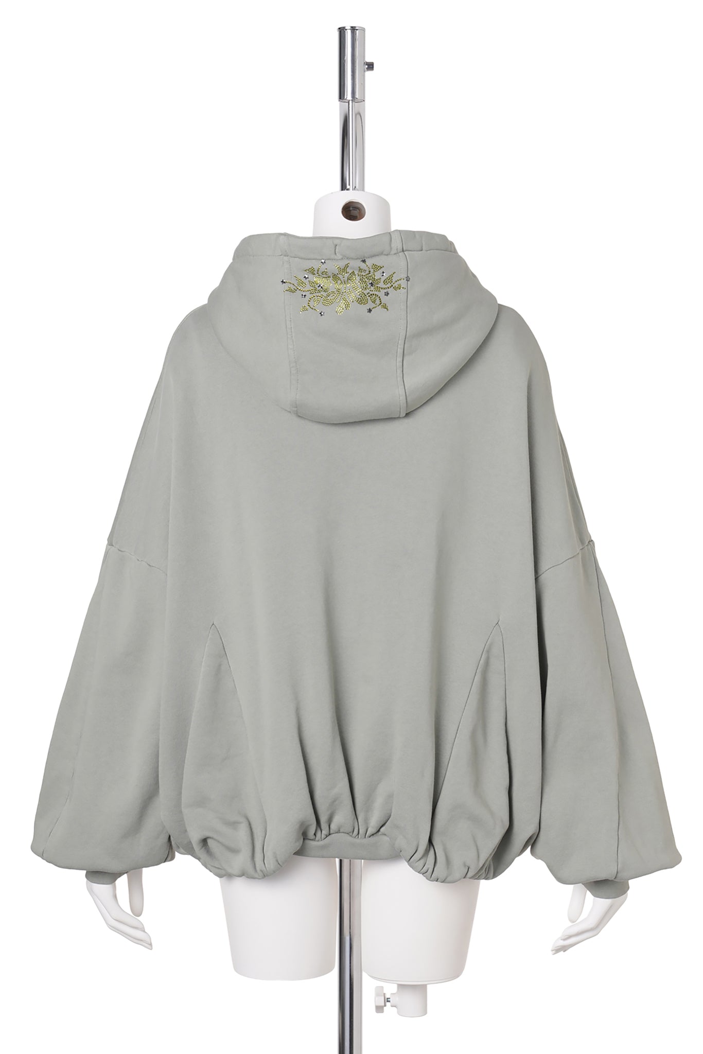 GATHERED HOODIE / OLIVE TWIN FLOWERS