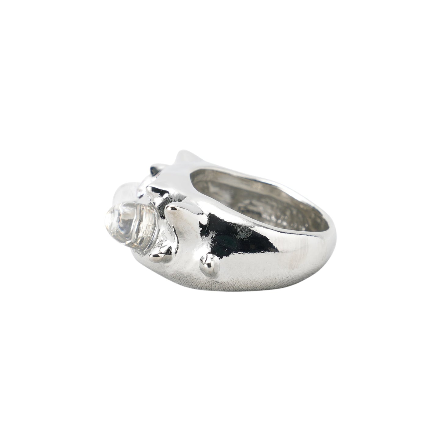 DEMI ALIEN RING / SILVER CLEAR
