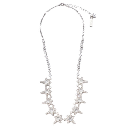 CORAL NECKLACE / CRYSTAL CLEAR