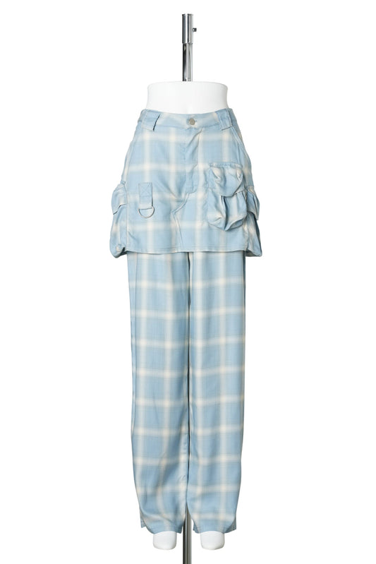 CARGO SKIRTPANT / OCEAN PLAID