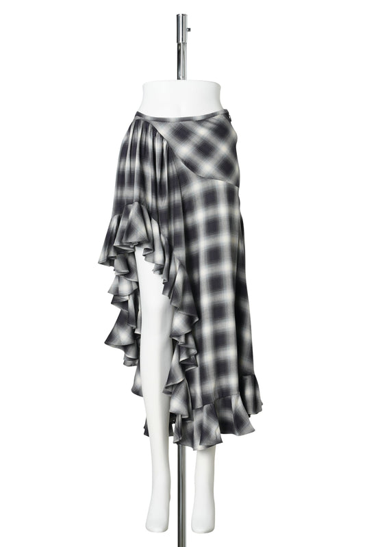 FLORIST SKIRT / FOG PLAID