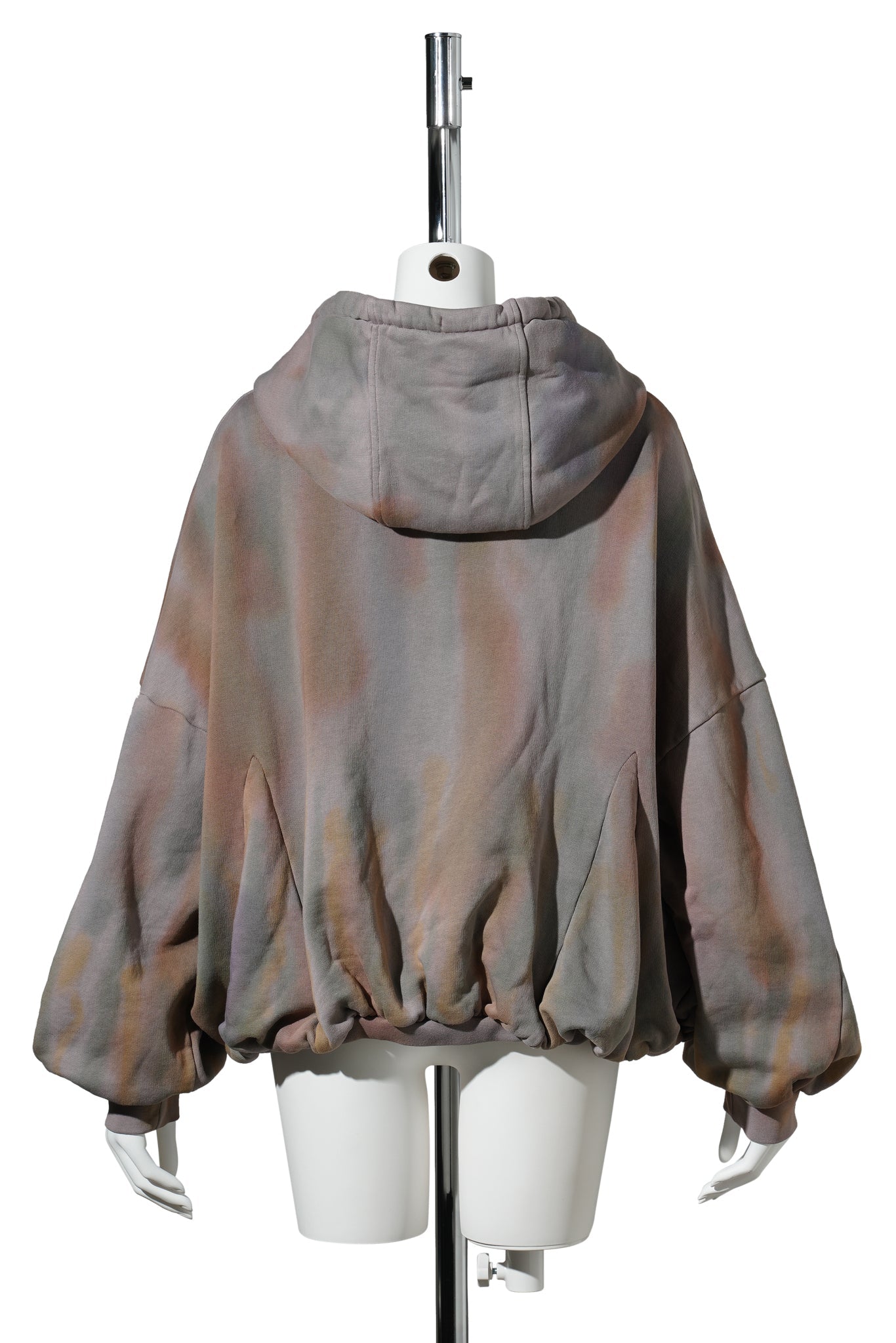 RHINESTONE GATHERED ZIP UP HOODIE / REISHI AURORA