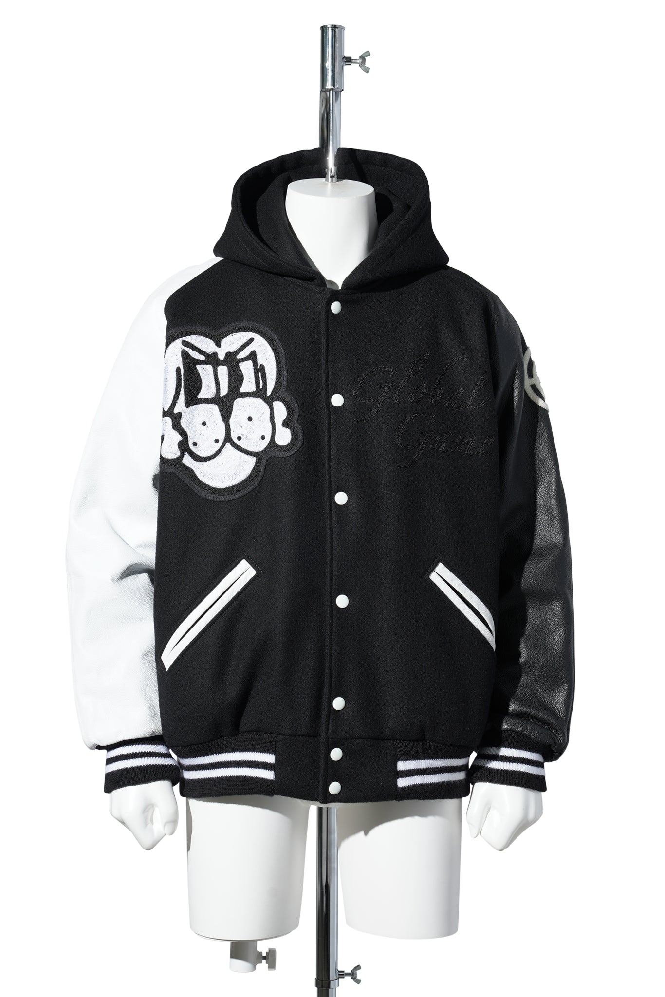 LETTERMAN JACKET / BLACK/WHITE