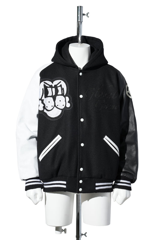 LETTERMAN JACKET / BLACK/WHITE