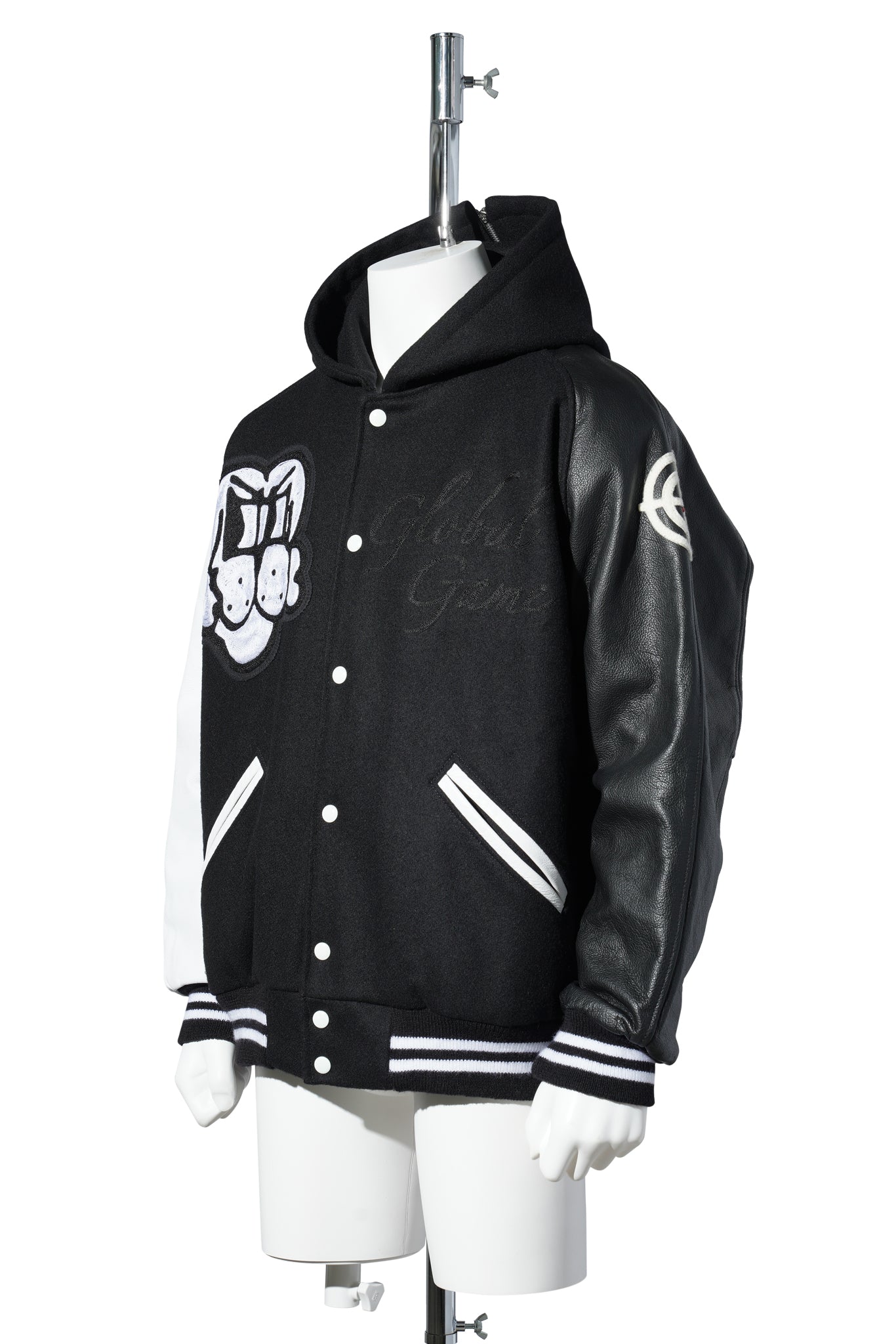 LETTERMAN JACKET / BLACK/WHITE