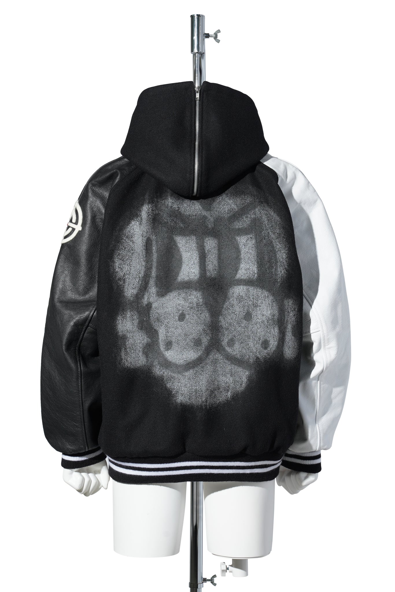 LETTERMAN JACKET / BLACK/WHITE