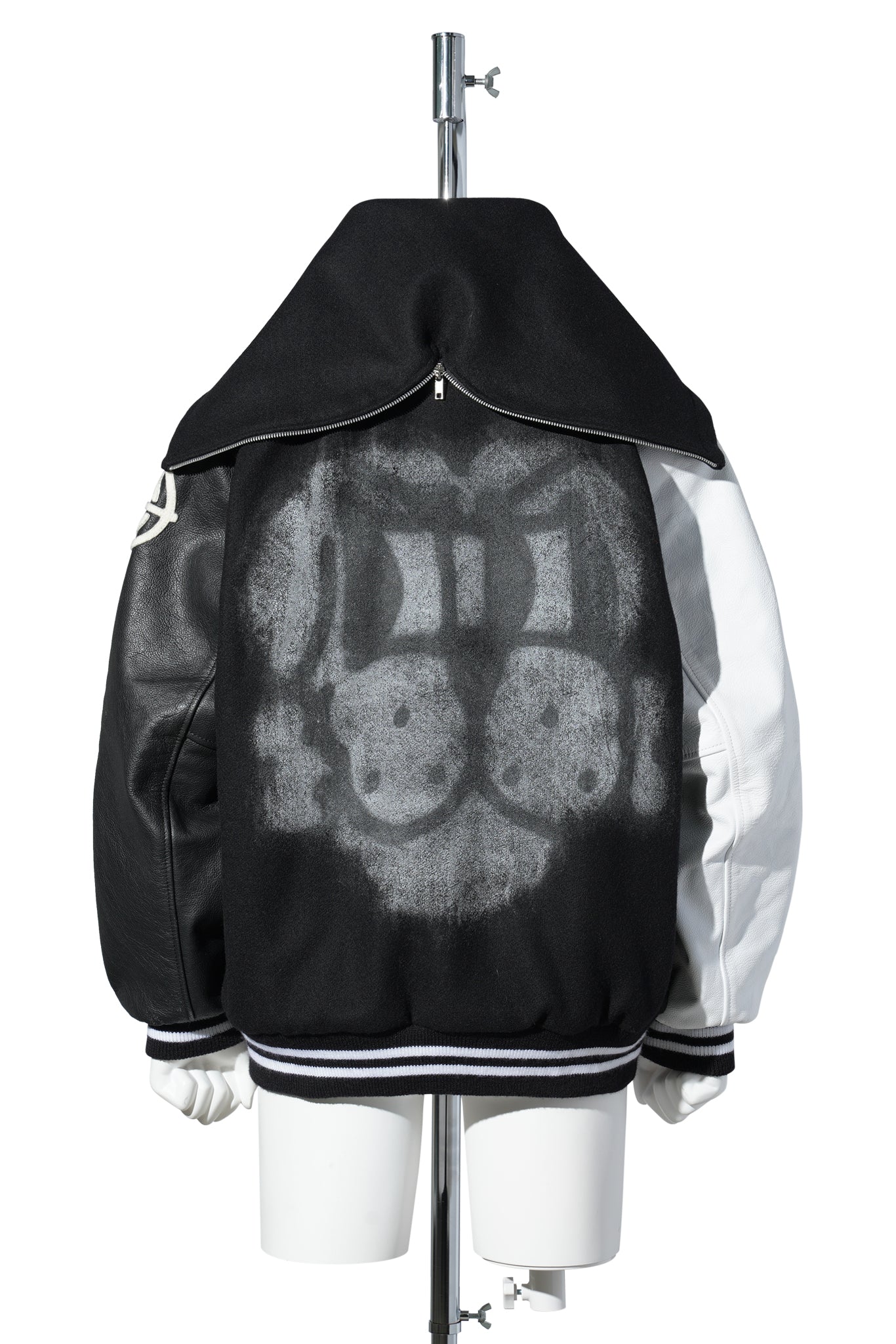 LETTERMAN JACKET / BLACK/WHITE