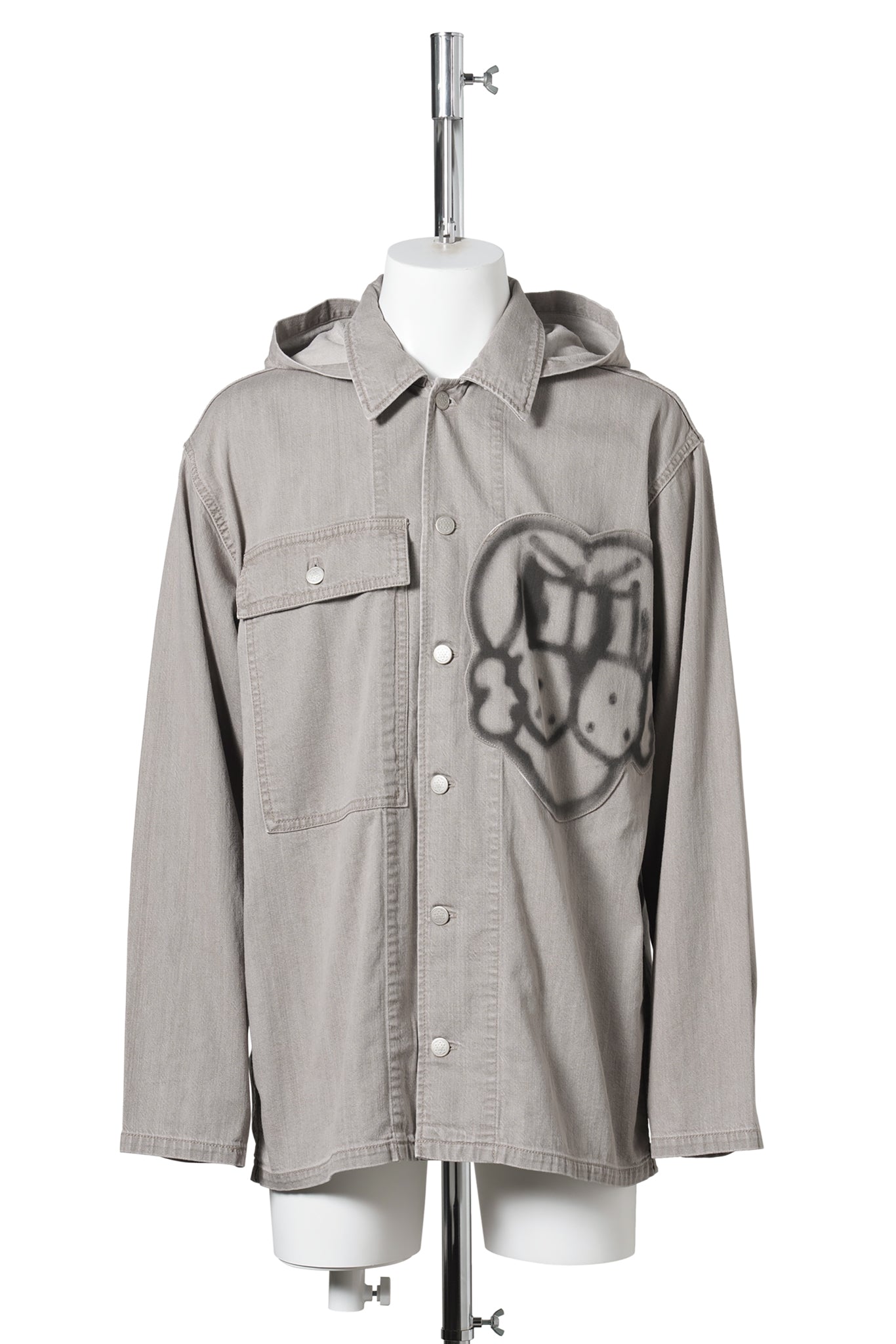 SOLDADO BUTTON DOWN SHIRT w/ DETACHABLE HOOD / GREEN