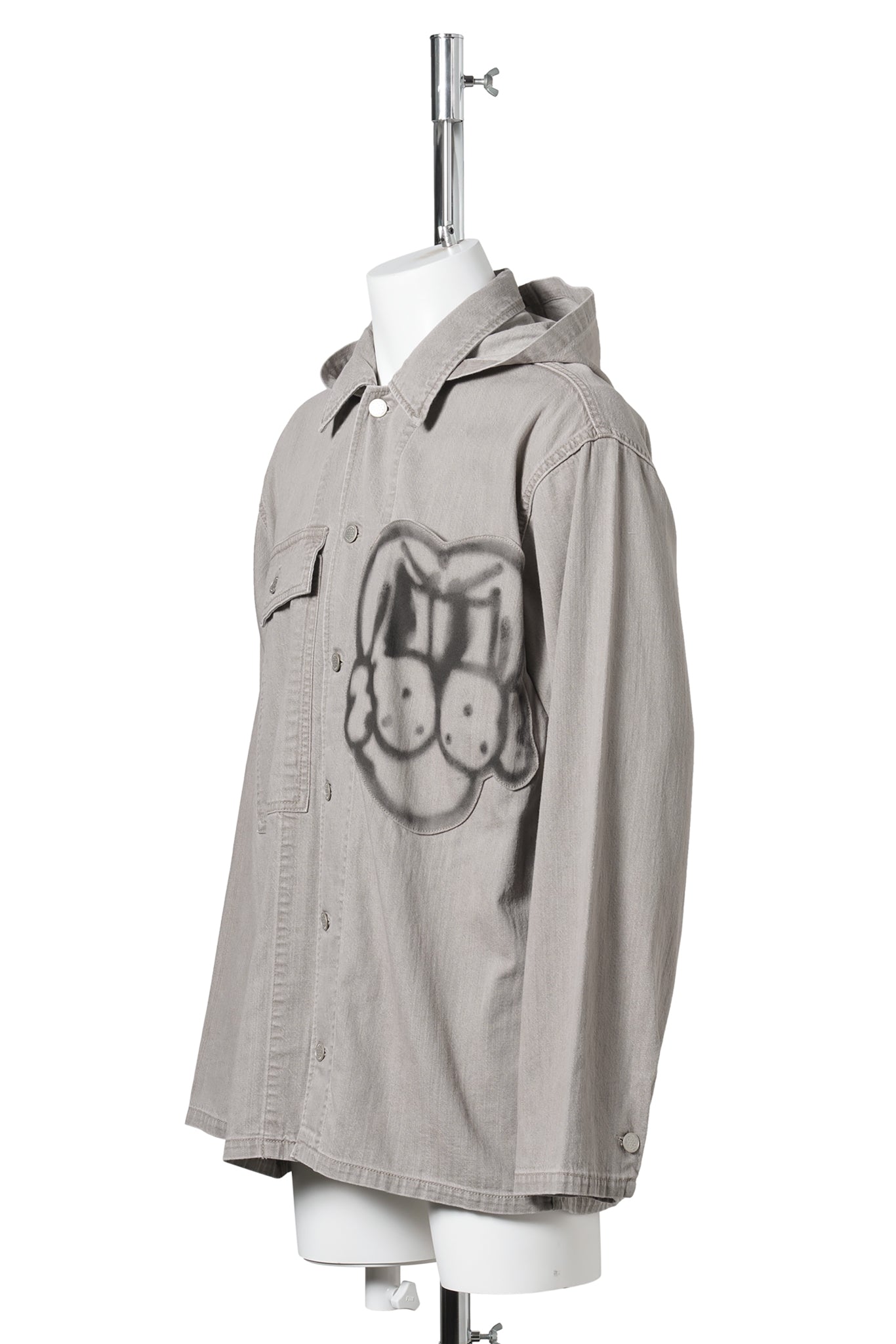 SOLDADO BUTTON DOWN SHIRT w/ DETACHABLE HOOD / GREEN