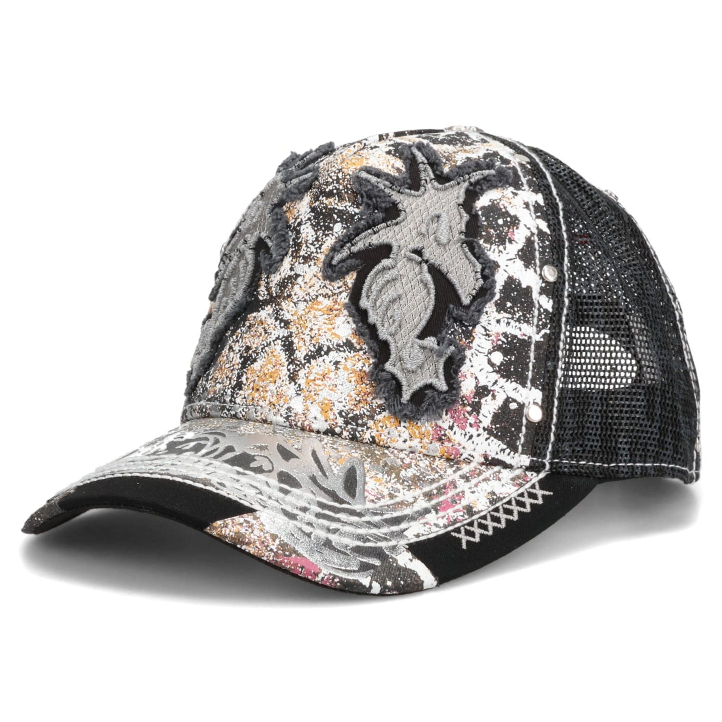 DOUBLE SEAHORSE PATCH MESH BACK / BLACK