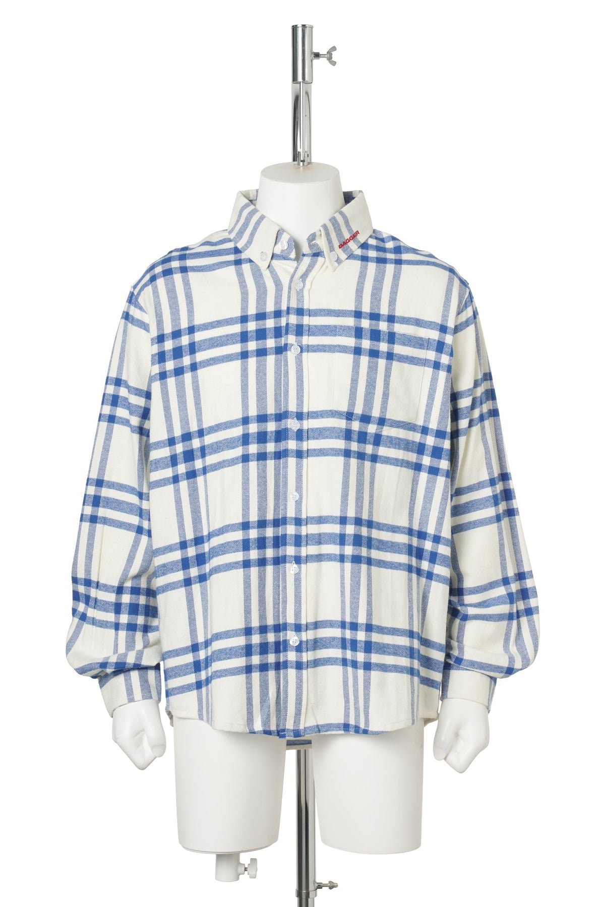 FLANNEL SHIRT- WHITE AND BLUE / CREAM/BLUE