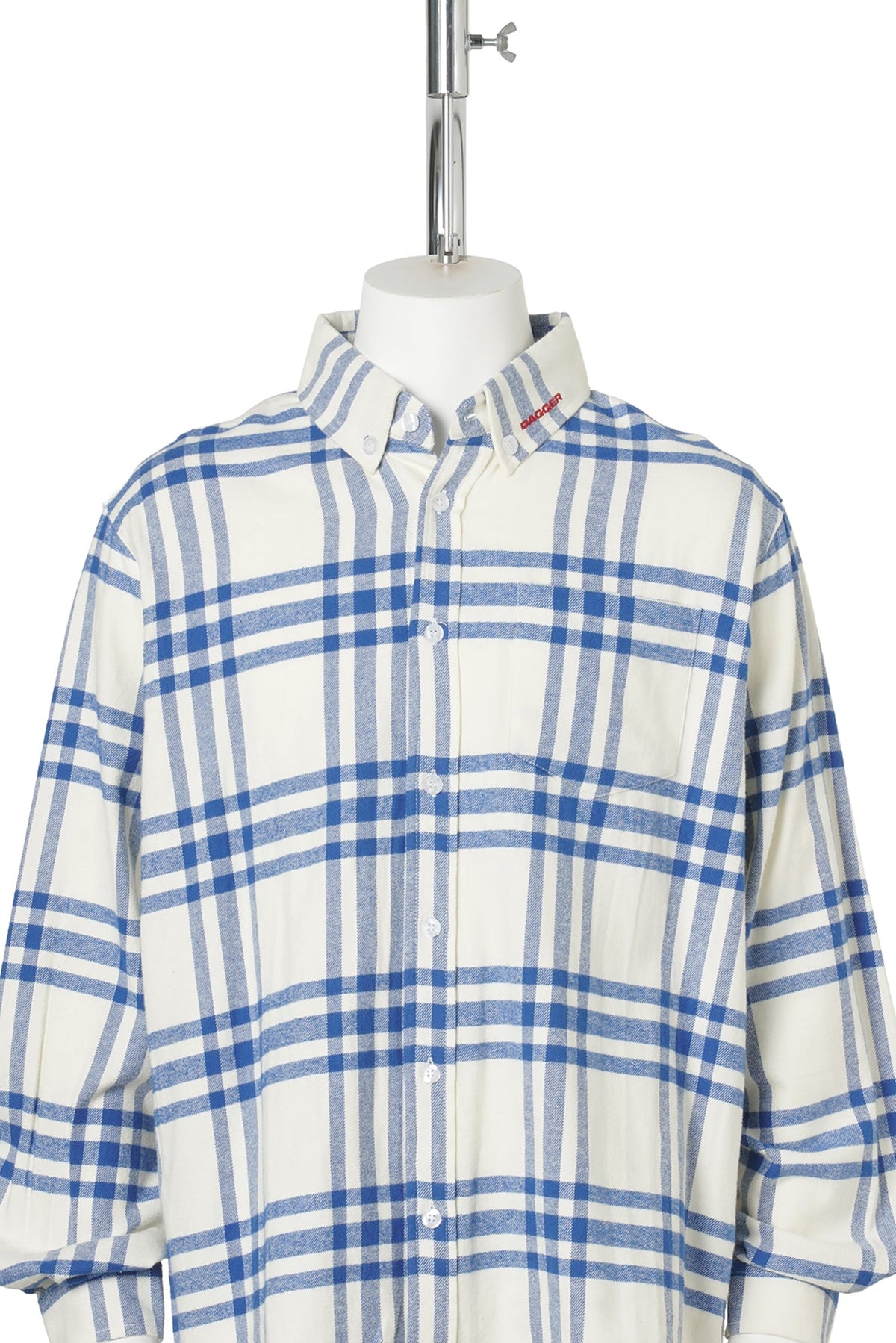 FLANNEL SHIRT- WHITE AND BLUE / CREAM/BLUE