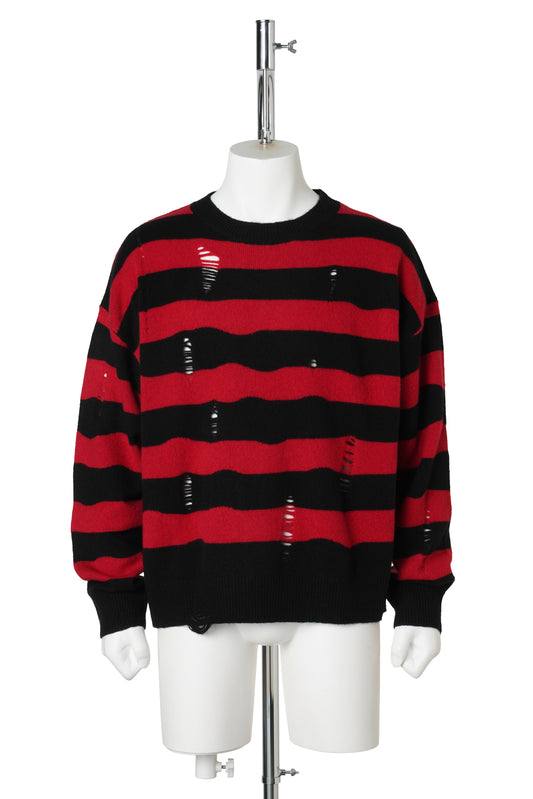 KURT KNIT SWEATER / BLACK/RED