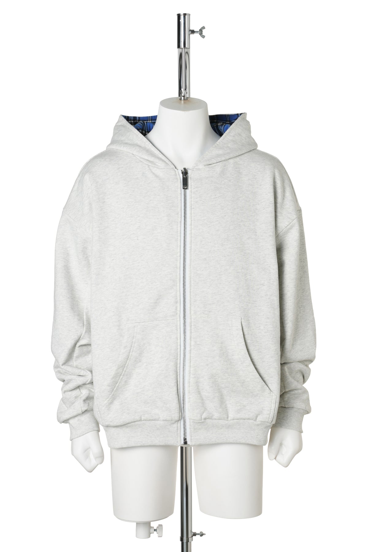 REVERSIBLE COLLEGE ZIP H / HEATHER GREY/BLUE