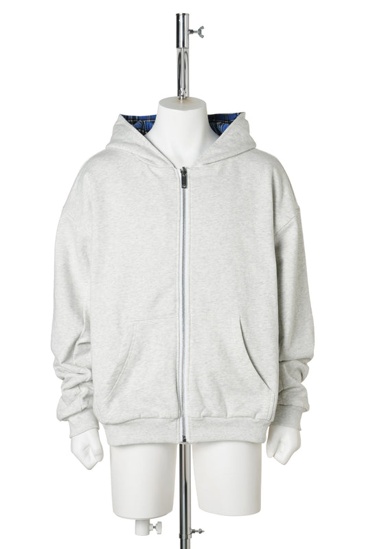 REVERSIBLE COLLEGE ZIP H / HEATHER GREY/BLUE