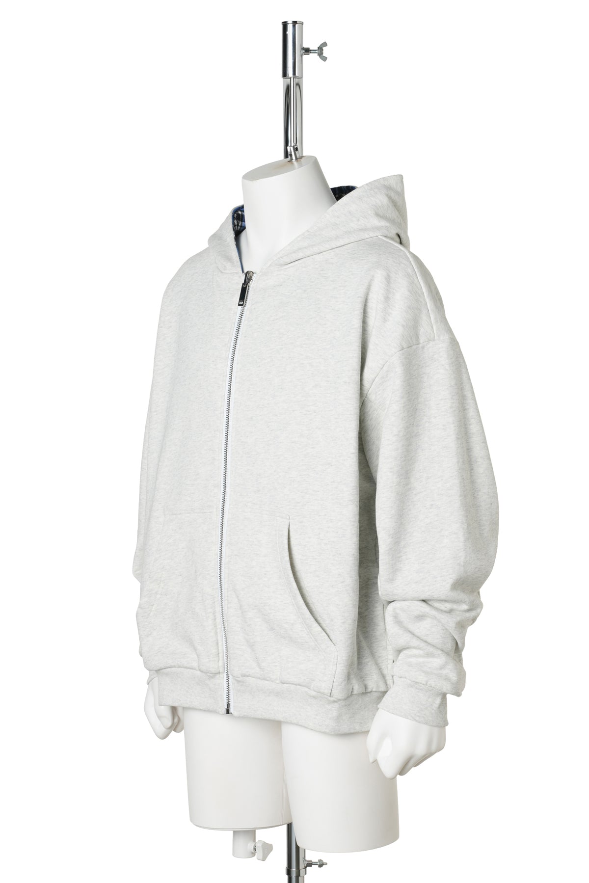 REVERSIBLE COLLEGE ZIP H / HEATHER GREY/BLUE