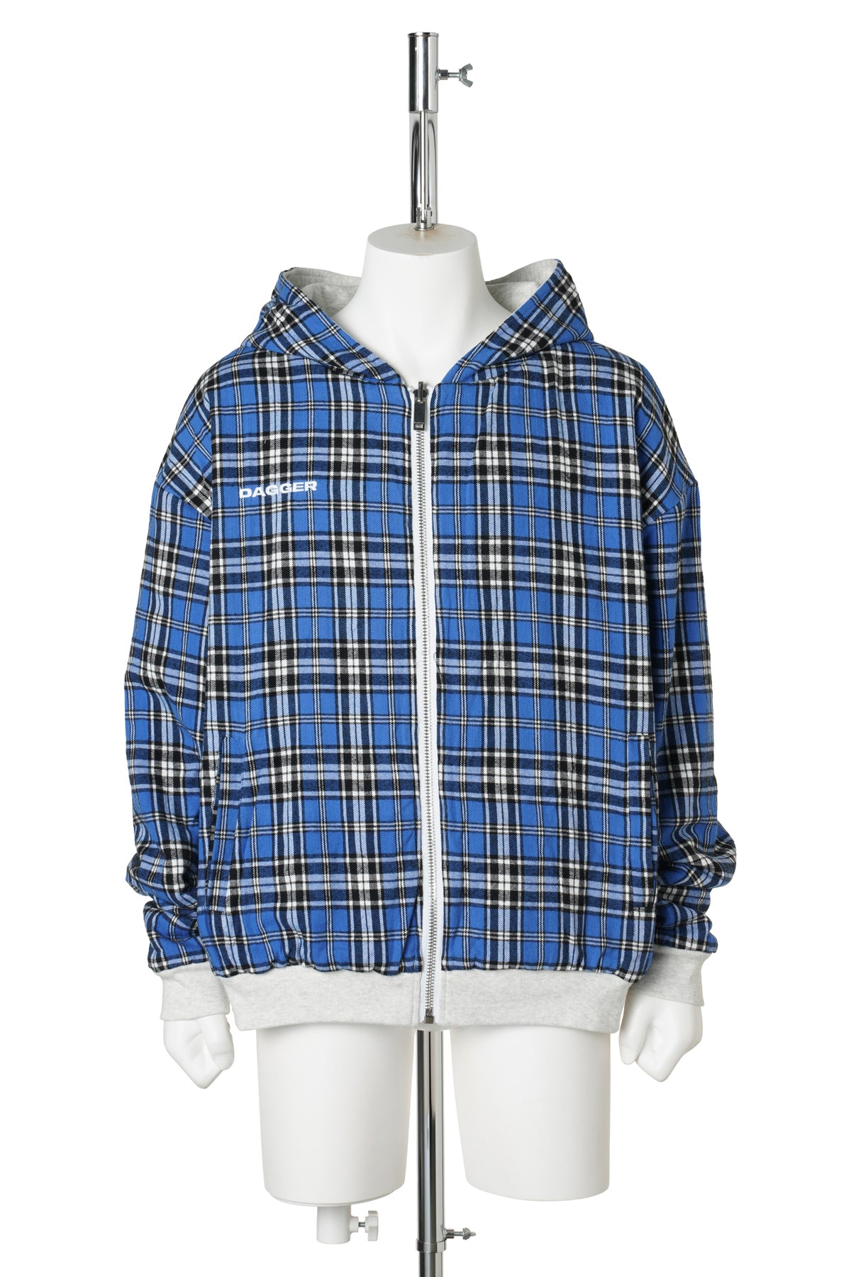 REVERSIBLE COLLEGE ZIP H / HEATHER GREY/BLUE