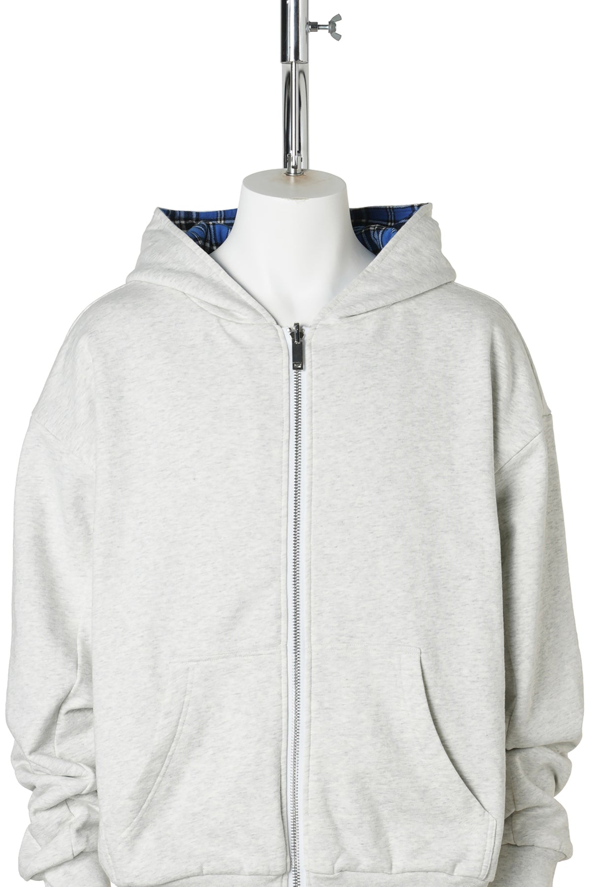 REVERSIBLE COLLEGE ZIP H / HEATHER GREY/BLUE