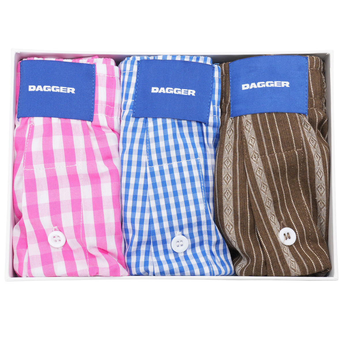 LOGO BOXER SHORT 3 PACK / BROWN/PINK/RED