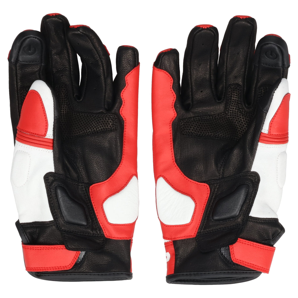 LEATHER MOTO GLOVE (1) / WHITE/RED/BLACK
