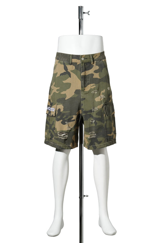 BIG BAGS CARGO SHORTS / WASHED CAMO