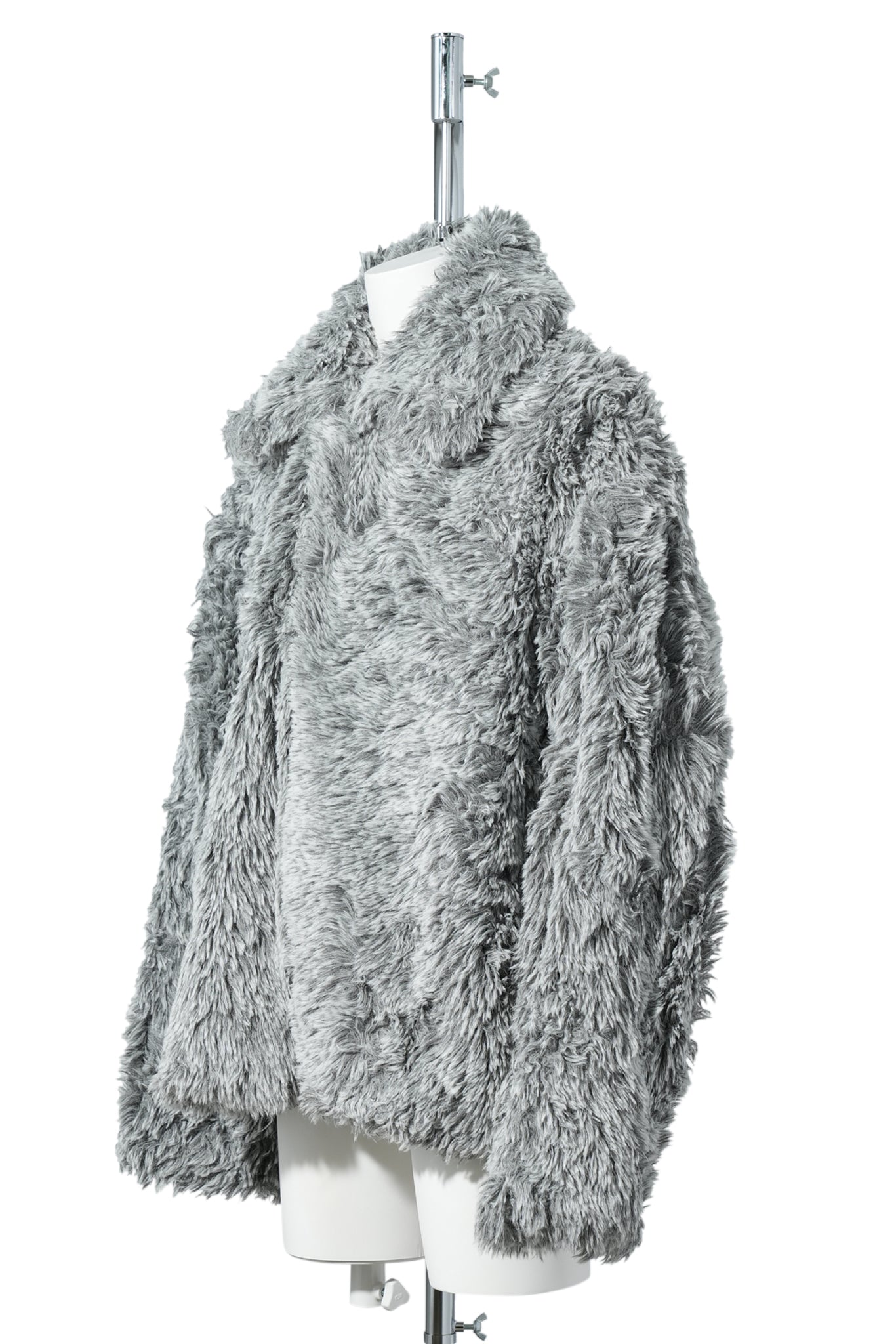 SINISTER MOUTH FAUX FIUR JACKET / GREY