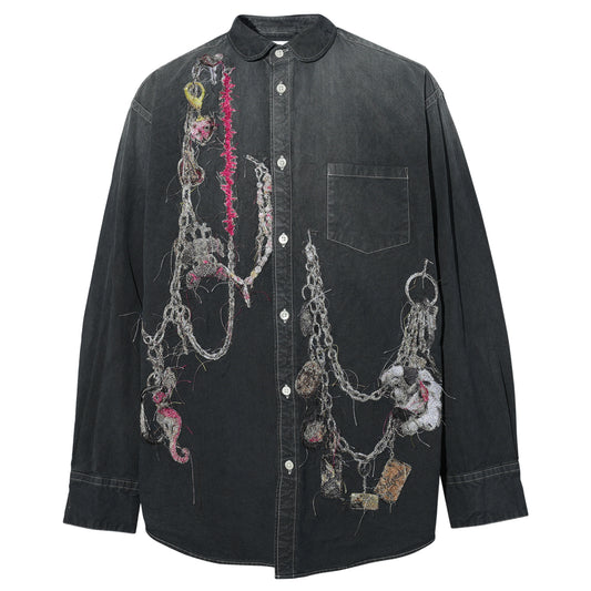 EMBROIDERED CHAIN SHIRT / GREY