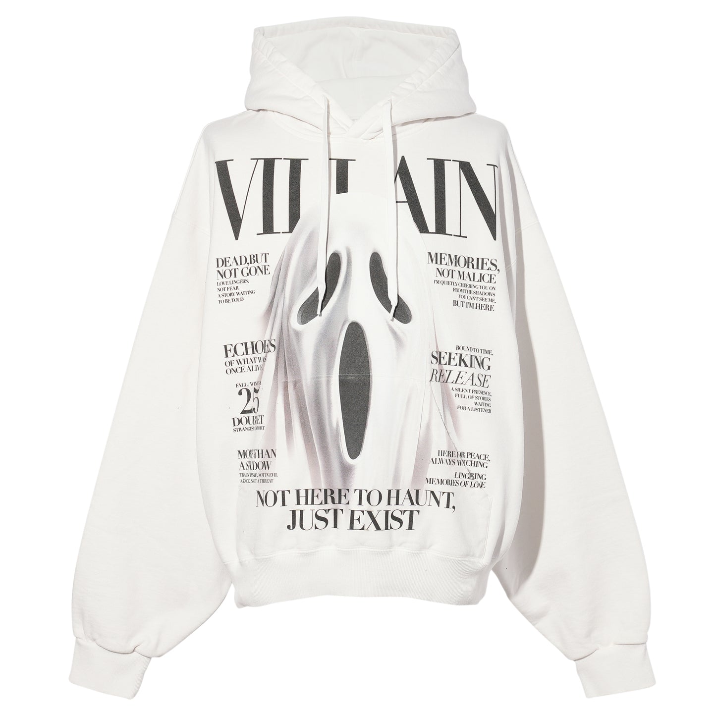 VILLAIN COVER PRINT HOODIE / WHITE
