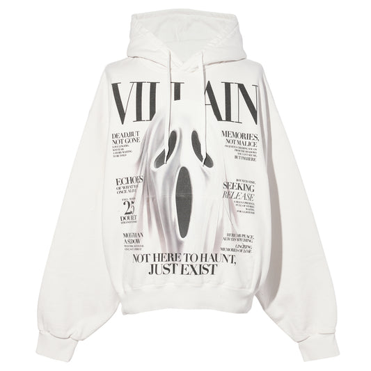 VILLAIN COVER PRINT HOODIE / WHITE