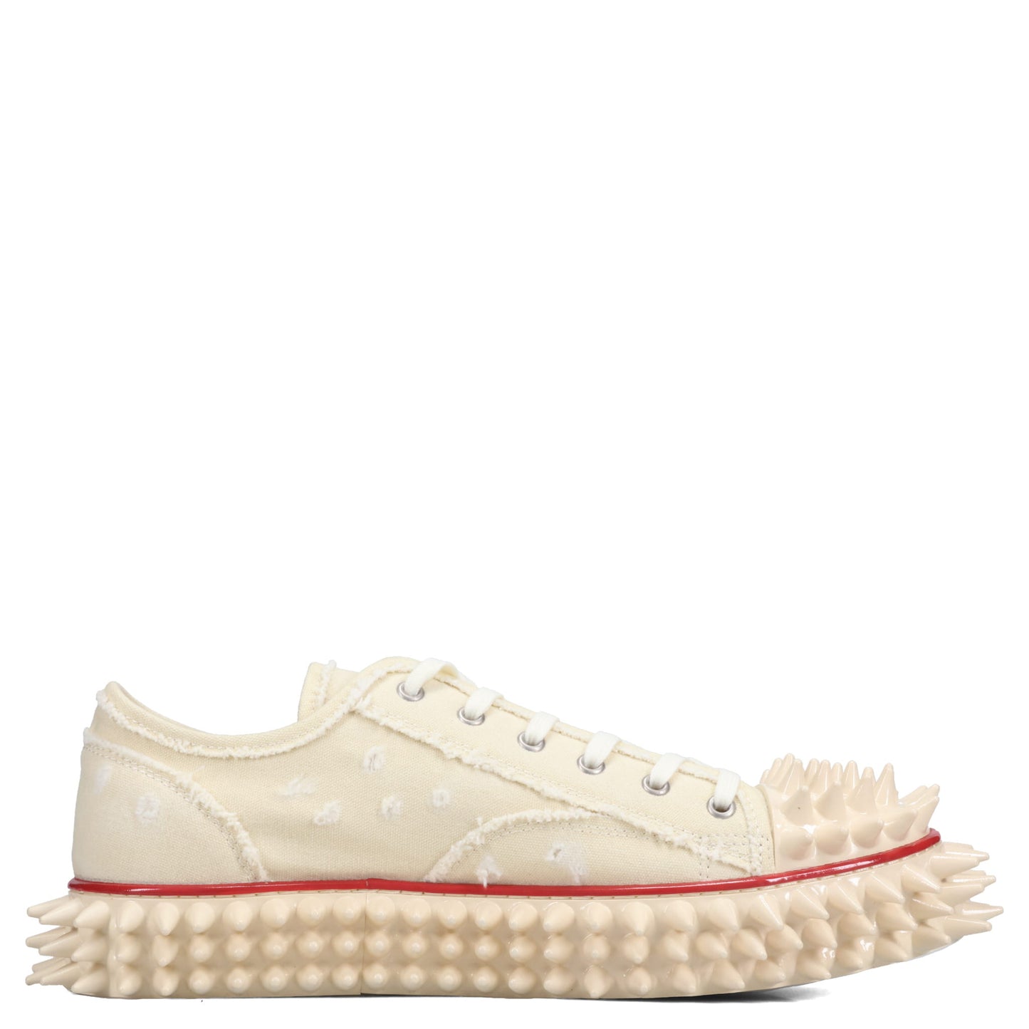 SPIKY CANVAS SNEAKER / IVORY