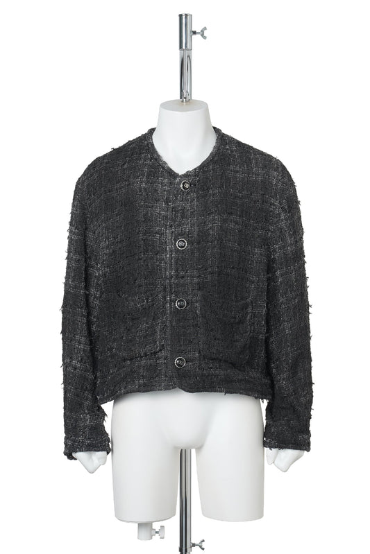 SMOG AIR STAINED TWEED JACKET / BLACK