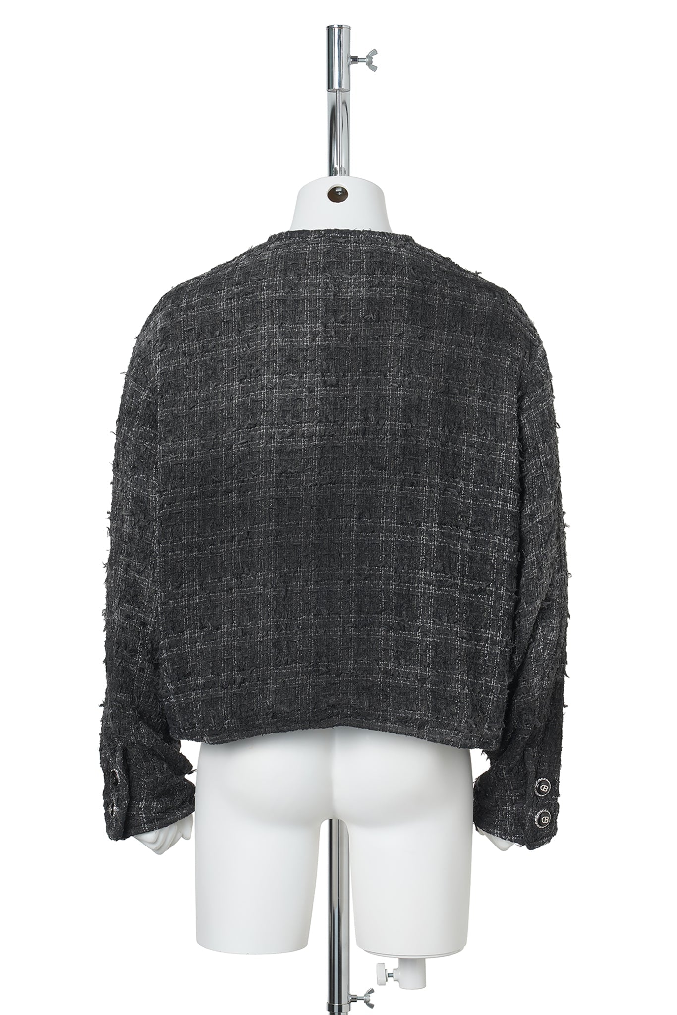 SMOG AIR STAINED TWEED JACKET / BLACK