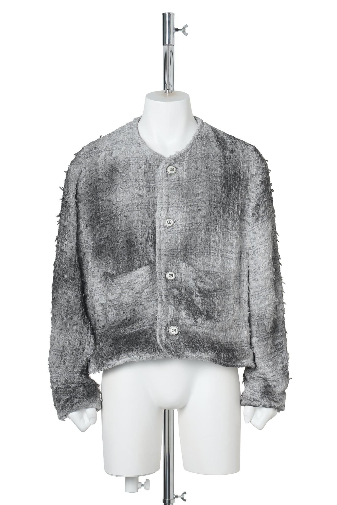 SMOG AIR STAINED TWEED JACKET / GREY