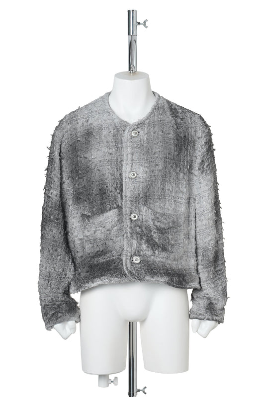 SMOG AIR STAINED TWEED JACKET / GREY