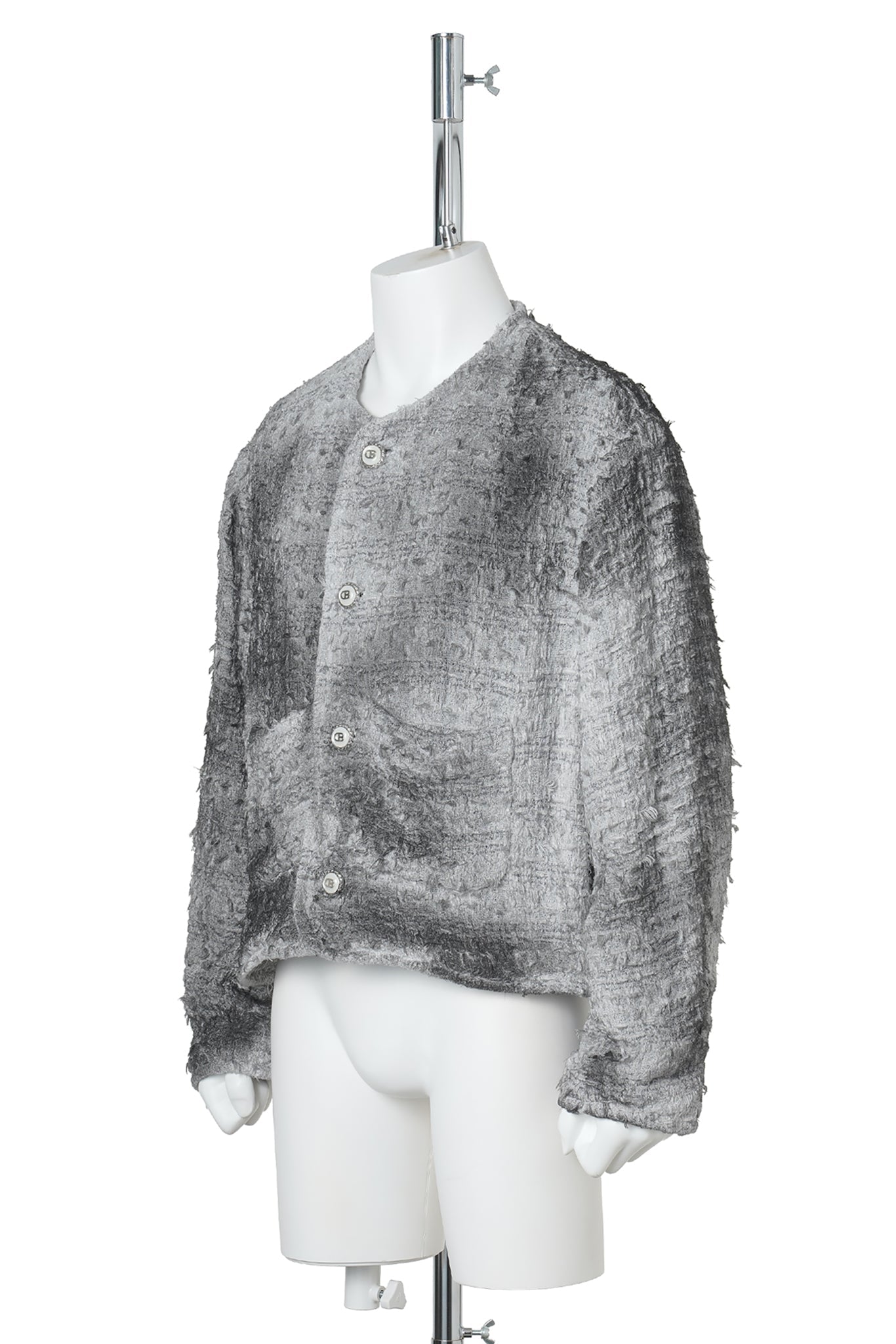SMOG AIR STAINED TWEED JACKET / GREY